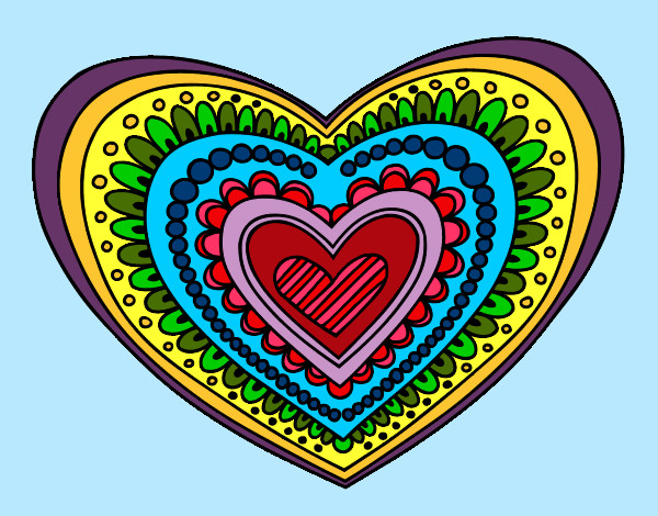 Dibujo Mandala corazón pintado por lunaley