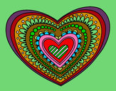 Dibujo Mandala corazón pintado por vero32