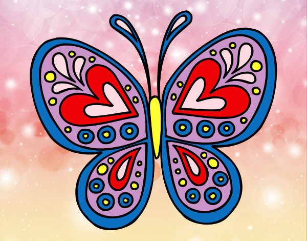 Dibujo Mandala mariposa pintado por Direction1