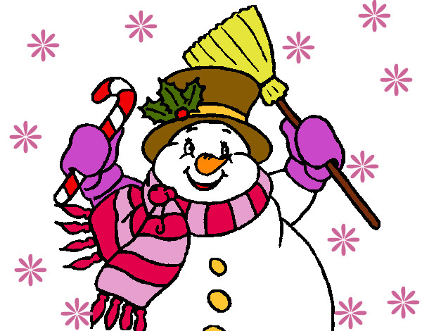 Dibujo Muñeco de nieve con bufanda pintado por ramoncita