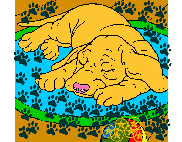 Dibujo Perro durmiendo pintado por thiag