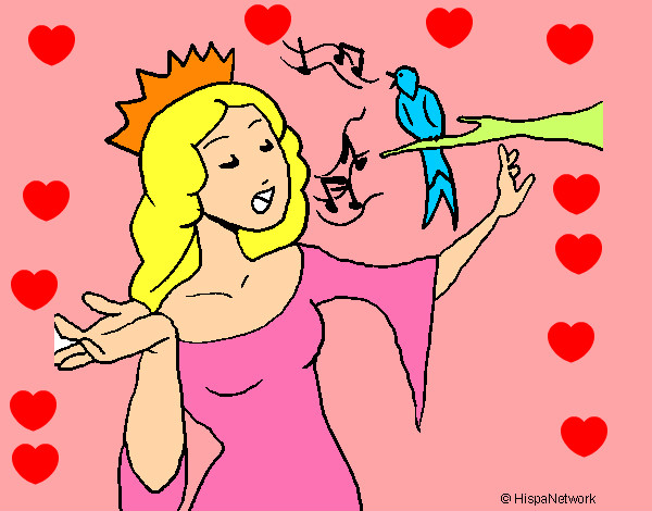 Dibujo Princesa cantando pintado por valeria21