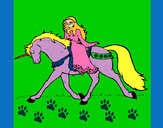 Dibujo Princesa en unicornio pintado por Albi1D