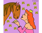 Dibujo Princesa y caballo pintado por Albi1D