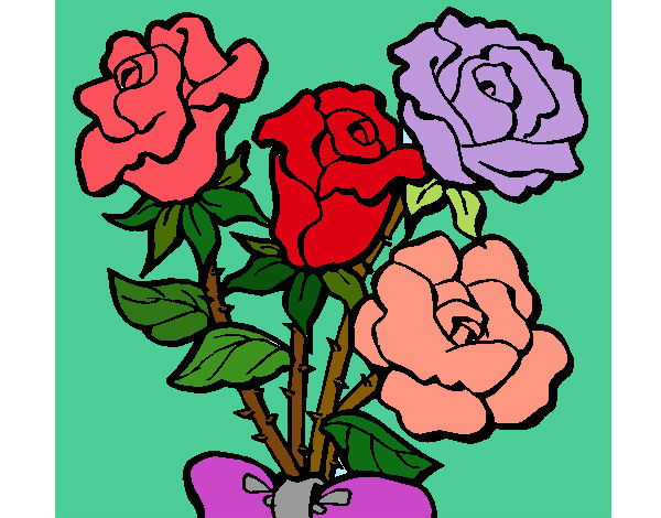 Dibujo Ramo de rosas pintado por ramoncita