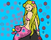 Dibujo Sirena con caracola pintado por tonka123