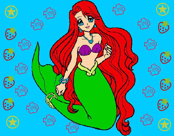 Dibujo Sirenita pintado por karia