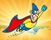 Dibujo Súper héroe volando pintado por LordArie