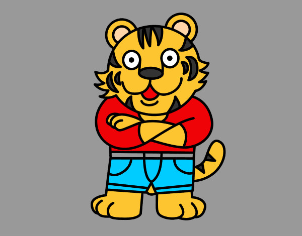 Dibujo Tigre vestido pintado por silvioa