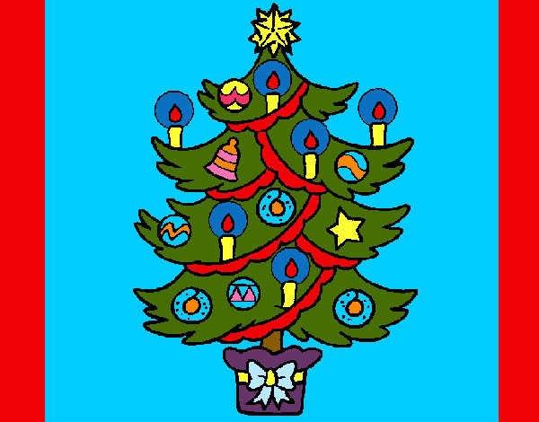 Dibujo Árbol de navidad con velas pintado por manueltaqu