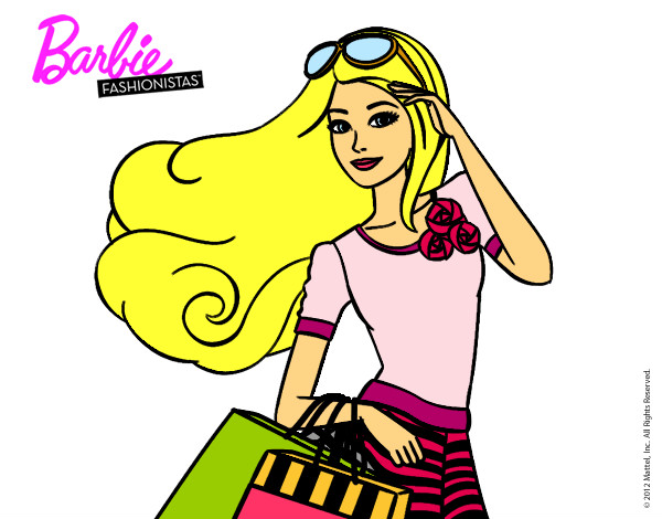 Dibujo Barbie con bolsas pintado por Lariis