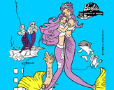 Dibujo Barbie sirena y la reina sirena pintado por leocar12