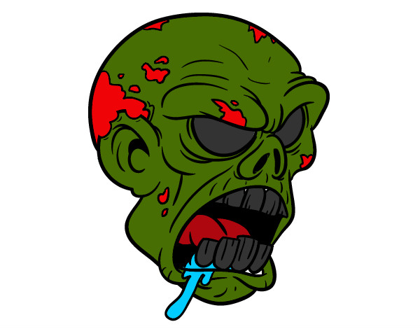 Dibujo Cabeza de zombi pintado por benja2013