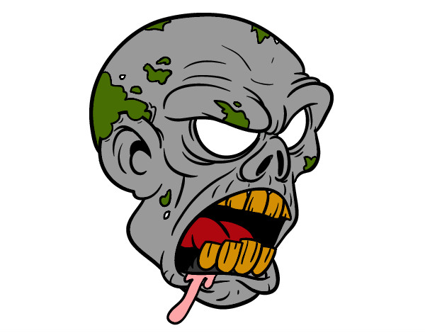 Dibujo Cabeza de zombi pintado por chiara100