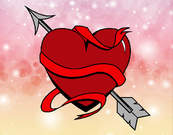 Dibujo Corazón con flecha III pintado por melyna