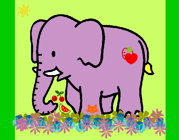 Dibujo Elefante bebe pintado por maria-feri