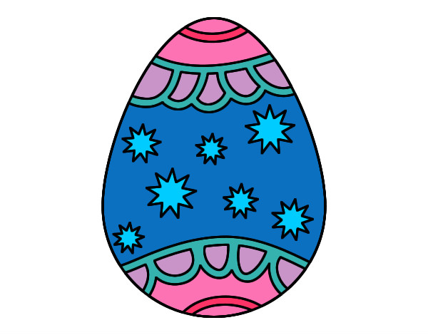 Dibujo Huevo con estrellas pintado por Marizza