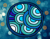 Dibujo Mandala circular pintado por bessel