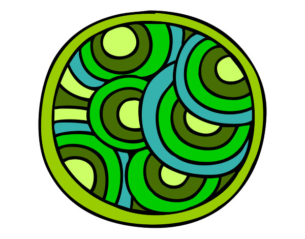 Dibujo Mandala circular pintado por marchzoila