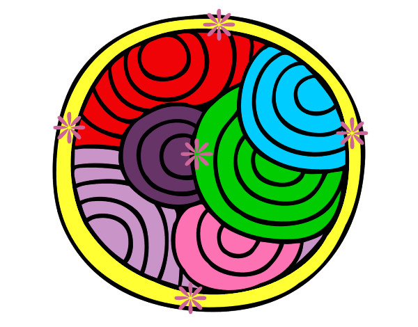 Dibujo Mandala circular pintado por siilviita