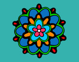 Dibujo Mándala con una flor pintado por kismi