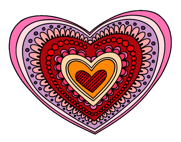 Dibujo Mandala corazón pintado por DarlaNino