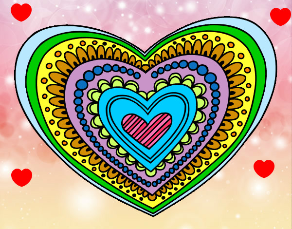 Dibujo Mandala corazón pintado por marcia7