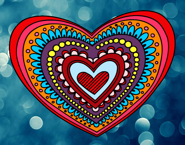 Dibujo Mandala corazón pintado por naruto231