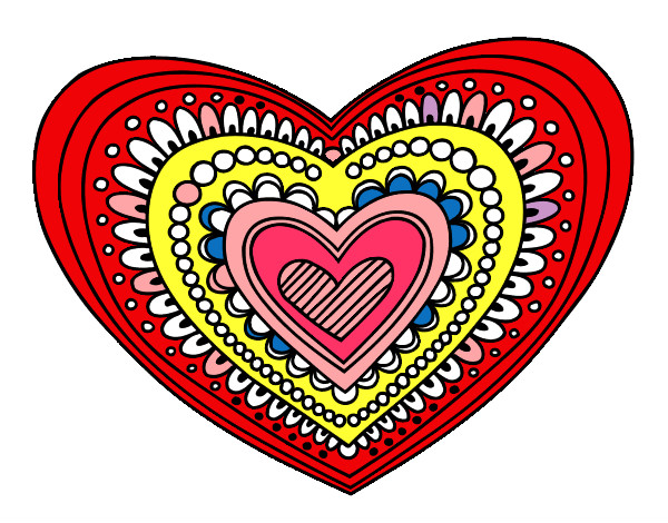 Dibujo Mandala corazón pintado por siilviita