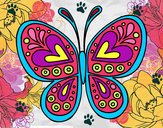 Dibujo Mandala mariposa pintado por Abibi