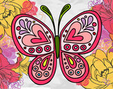 Dibujo Mandala mariposa pintado por bessel