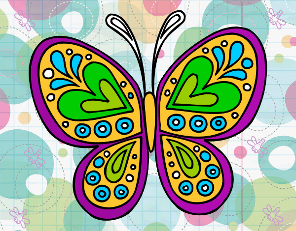 Dibujo Mandala mariposa pintado por daniela59