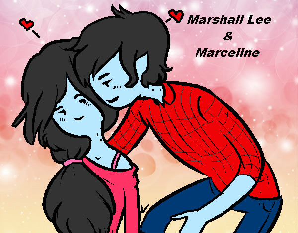 Dibujo Marshall Lee y Marceline pintado por vannne1D