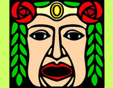 Dibujo Máscara Maya pintado por bessel
