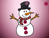 Dibujo Muñeco de nieve con sombrero pintado por yarelieste