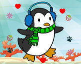Dibujo Pingüino con bufanda pintado por Laura04