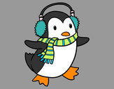 Dibujo Pingüino con bufanda pintado por Sofinfa