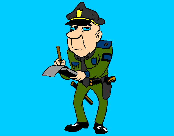 Dibujo Policía haciendo multas pintado por MARTINST