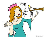 Dibujo Princesa cantando pintado por happysmile