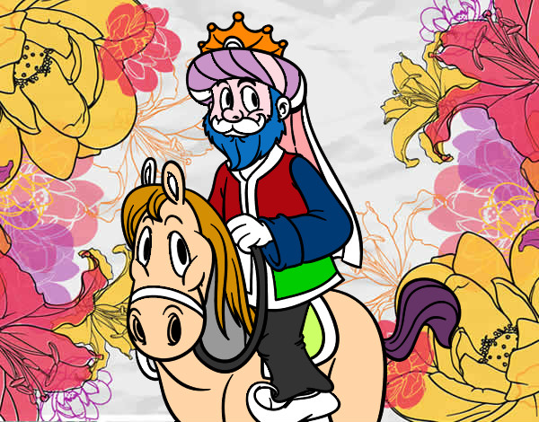 Dibujo Rey Gaspar a caballo pintado por Martina737