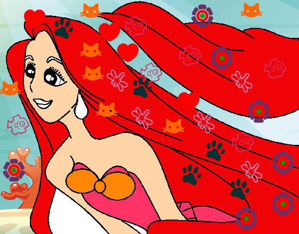 Dibujo Sirenita Ariel pintado por valeria21