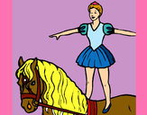 Dibujo Trapecista encima de caballo pintado por Neferet