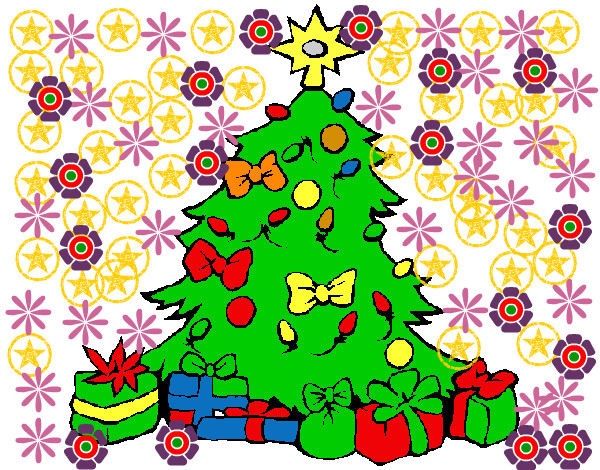 Dibujo Árbol de navidad pintado por rowill
