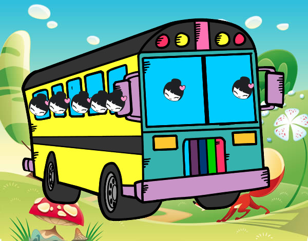 Dibujo Autobús del colegio pintado por Josefabric