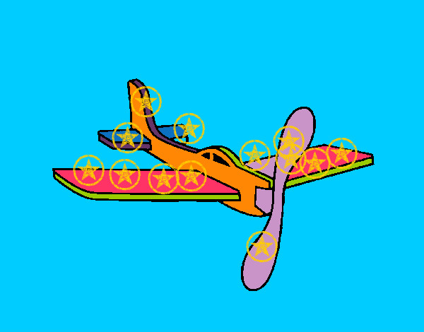 Dibujo Avión de cartón pintado por Josefabric