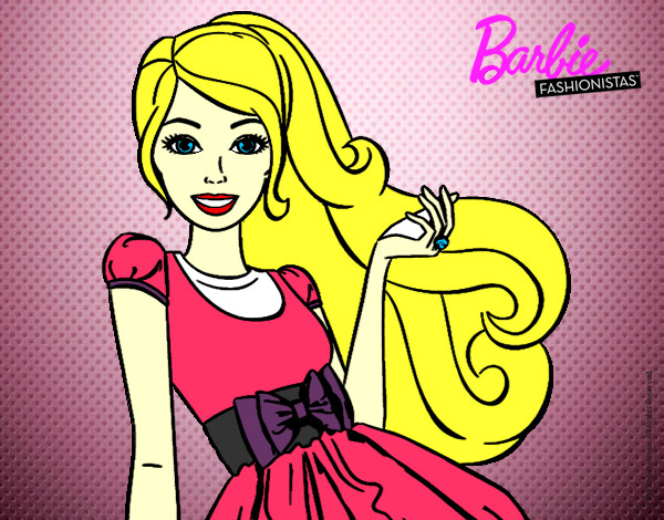 Barbie con su vestido con lazo
