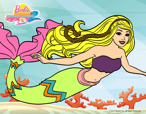 Dibujo Barbie sirena pintado por ARIC