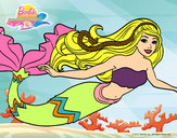Dibujo Barbie sirena pintado por ARIC