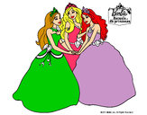 Dibujo Barbie y sus amigas princesas pintado por LARIIZA