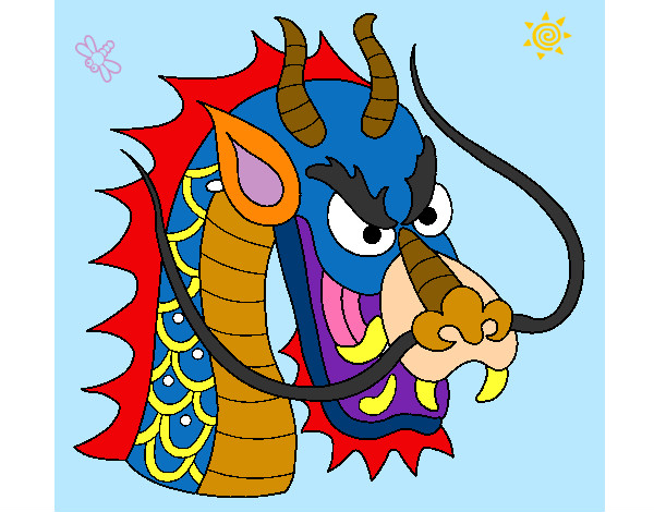 Dibujo Cabeza de dragón 1 pintado por vicmonito
